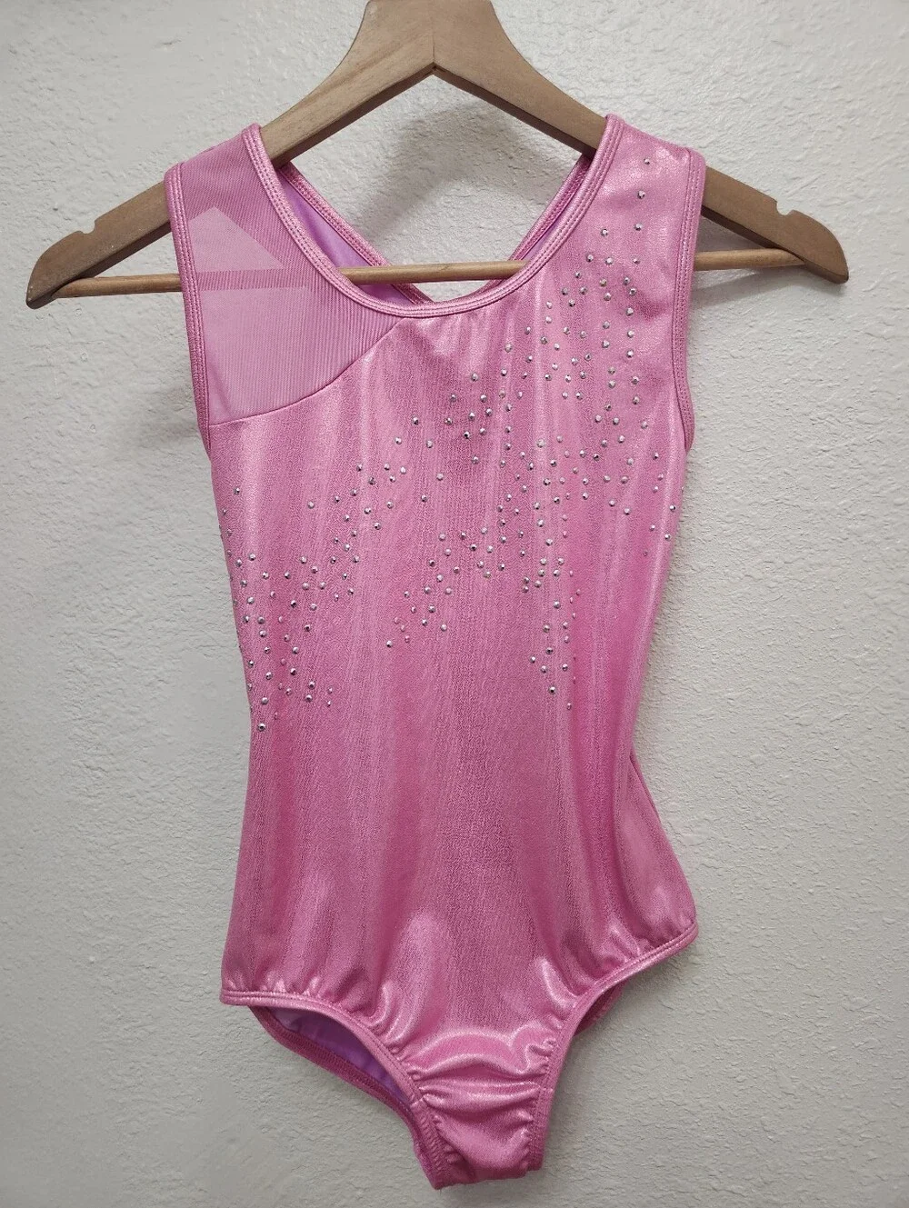 Cat & Jack Shimmer Pink Rhinestone Gymnastics Leotard 10/12
